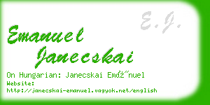 emanuel janecskai business card